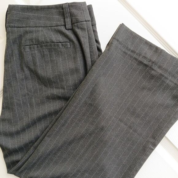 Karen Kane Black Pinstripe Slacks 14 self hemmed 27" inseam short warm comfy - Picture 12 of 14